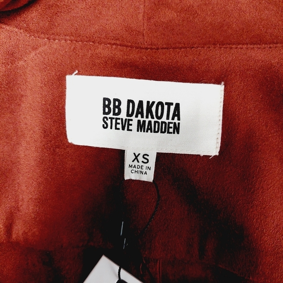 NEW BB Dakota Red CherryWood Faux Suede Open Front Lagenlook Jacket P3415 - Picture 8 of 10